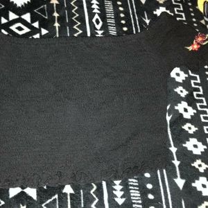 Black floral pattern  crop top